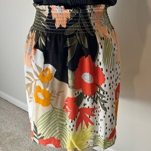 LOFT A-Line Skirt with Bold Floral Design
